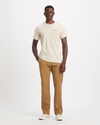 View of model wearing Ermine Men's Straight Fit Smart 360 Flex Alpha Chino Pants.