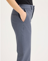 Side view of model wearing Folkstone Gray Mid-Rise Collins Trouser with Sculpt, Slim FIt.