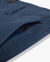 View of model wearing Ocean Blue Alpha Chino Pants, Slim Fit.