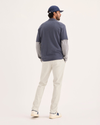 Back view of model wearing Sahara Khaki Go Activeflex Chino, Skinny Fit.