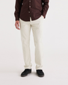 Front view of model wearing Sahara Khaki Men's Slim Fit Smart 360 Flex Ultimate Chino Pants.