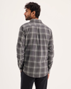 Back view of model wearing Thunderstorm Gray Original Shirt, Slim Fit.