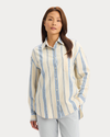 Front view of model wearing Vista Blue Relaxed Shirt.
